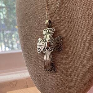925 sterling silver Navajo signed Arnold Blackgoat cross pendant